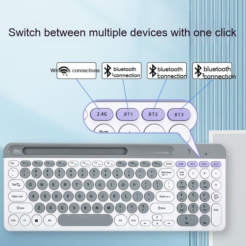 Macarons Dual-mode Wireless Bluetooth Keyboard Mou...