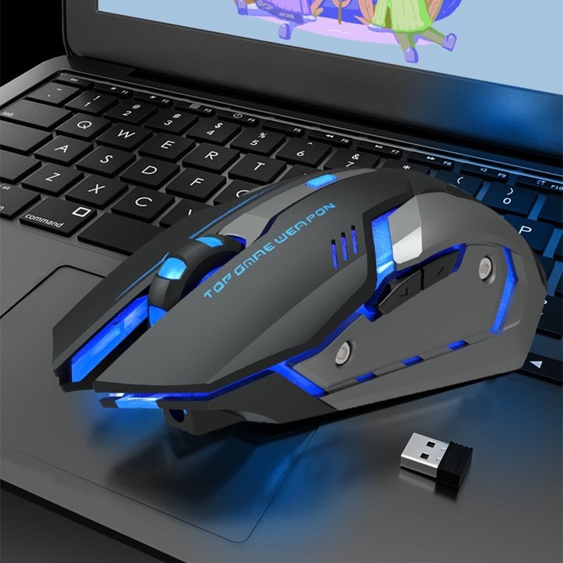 Wireless Charging Mouse Mute Luminous Machinery Mo...