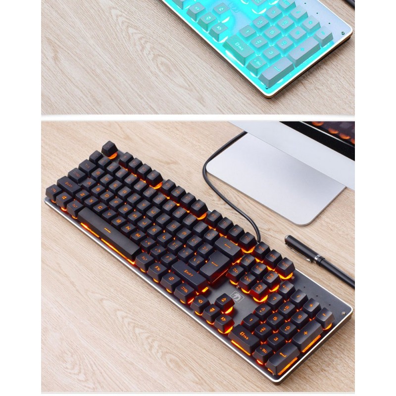 Wired Gaming Keyboard Manipulator Computer Desktop Home Punk Retro Luminous Keyboard