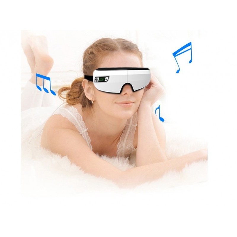 Hot Compress Eye Massager Wireless Eye Massager with Air Pressure Vibration and Heating USB Rechargeable Eye Care Device 15 Minute Timer Portable Eye Relaxer