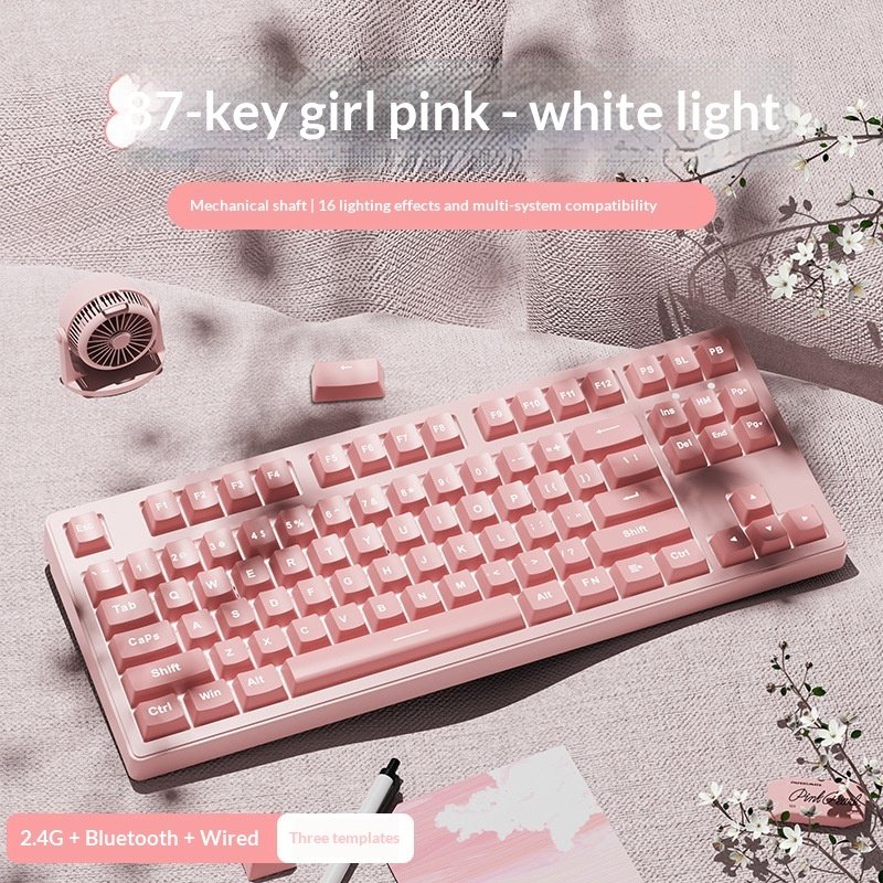 MT87 Wireless Bluetooth Triple-Mode Cat Mechanical Keyboard