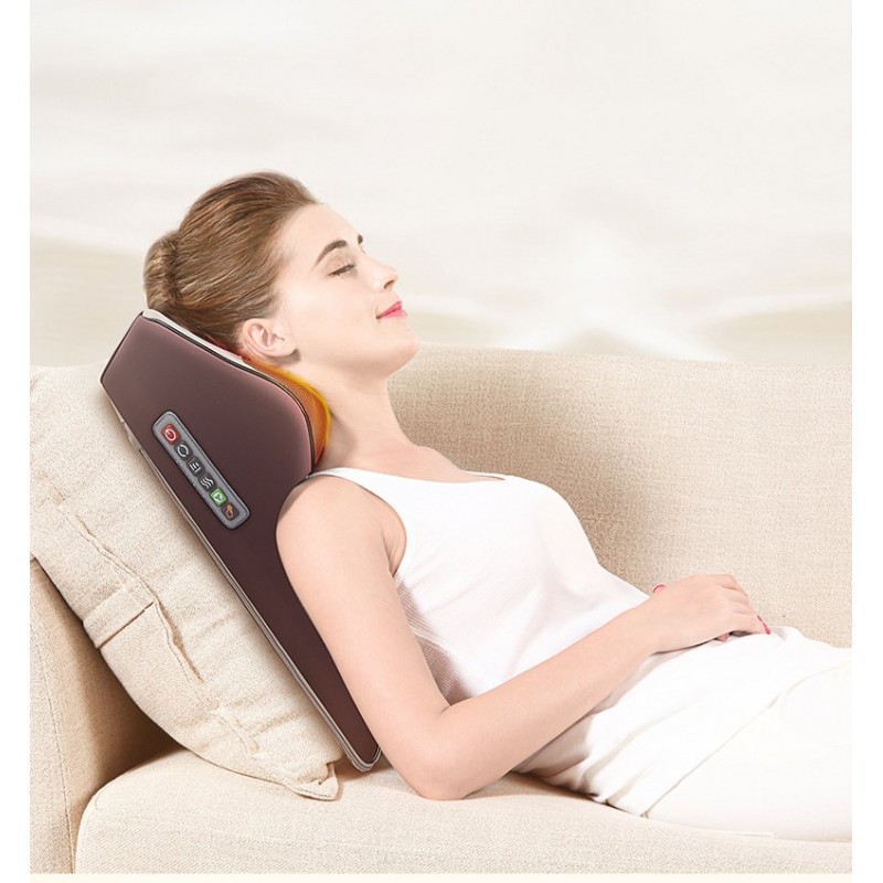 Neck Hot Massager Pillow with Infrared Heating 16 Massage Nodes Automatic 15 Minute Timer