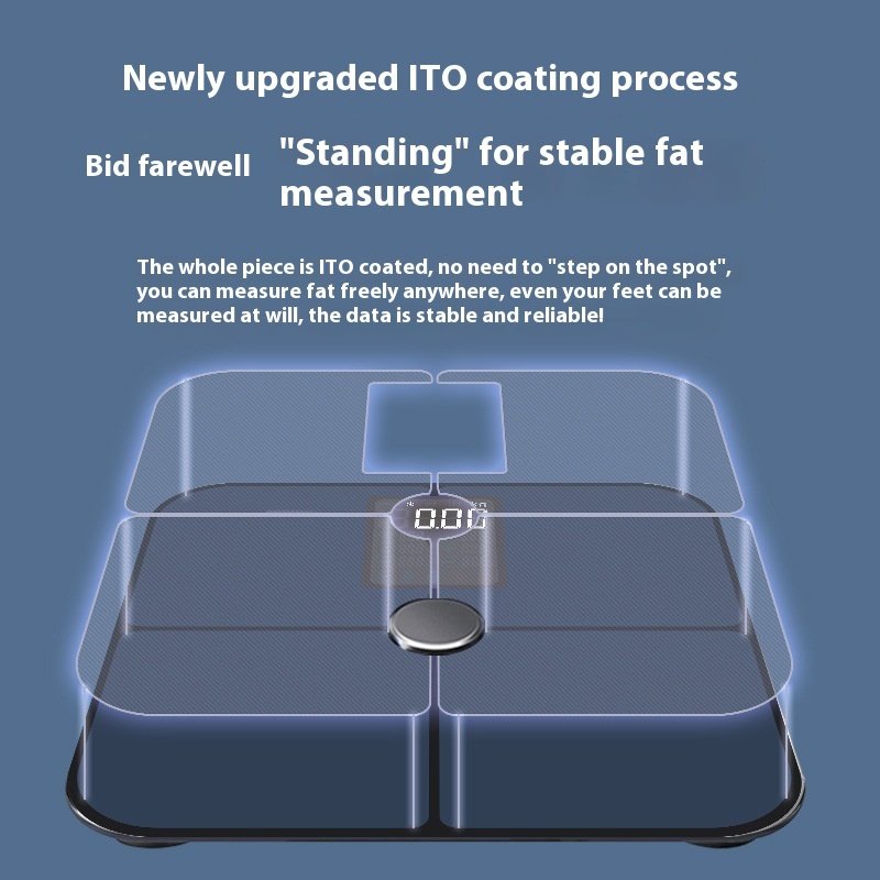 Smart VA Color Screen Heart Rate Body Electronic Scale High Precision Test Fat Body Fat Scale