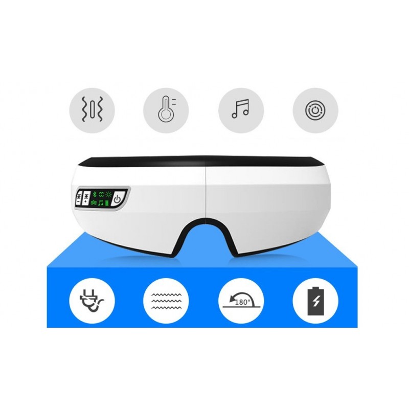 Hot Compress Eye Massager Wireless Eye Massager with Air Pressure Vibration and Heating USB Rechargeable Eye Care Device 15 Minute Timer Portable Eye Relaxer