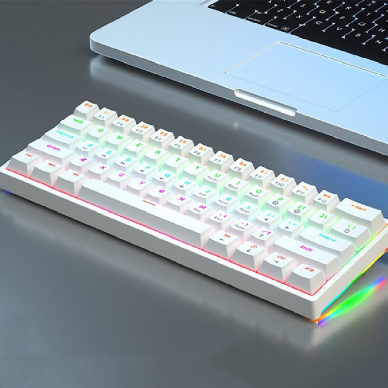 61 Key Small Bluish Black Black Tea Shaft Wired Ho...