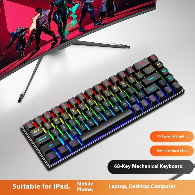 K68 Mechanical Computer Notebook Wired Keyboard