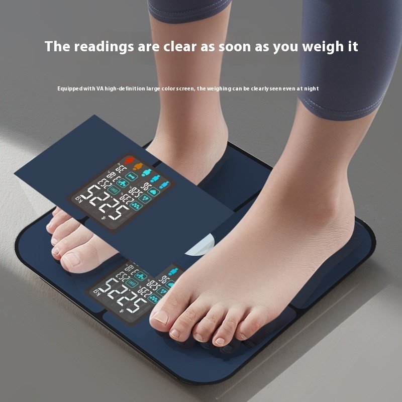 Smart VA Color Screen Heart Rate Body Electronic Scale High Precision Test Fat Body Fat Scale