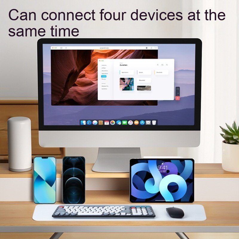 Macarons Dual-mode Wireless Bluetooth Keyboard Mouse Suit
