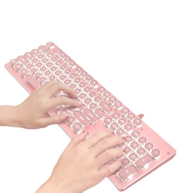 Wireless Mechanical Keyboard Mouse Set Game Office...