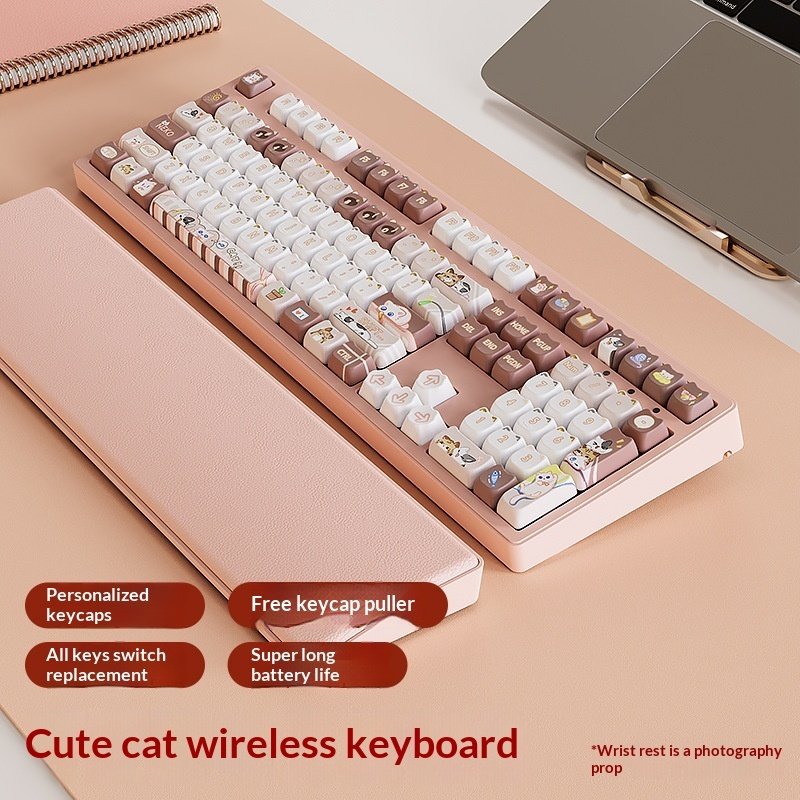 MT87 Wireless Bluetooth Triple-Mode Cat Mechanical Keyboard