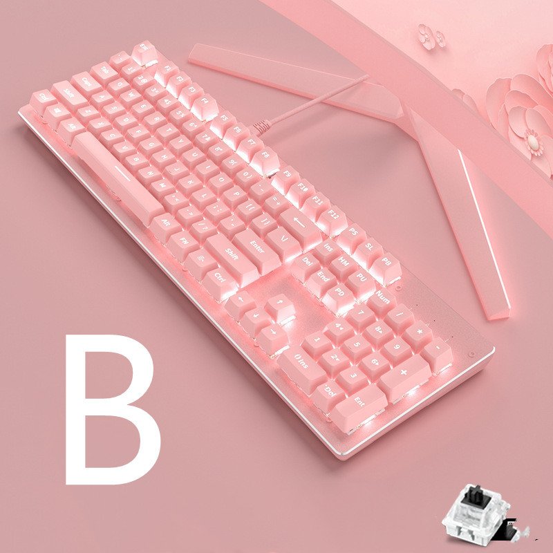 Wireless Mechanical Keyboard Mouse Set Game Office Retro