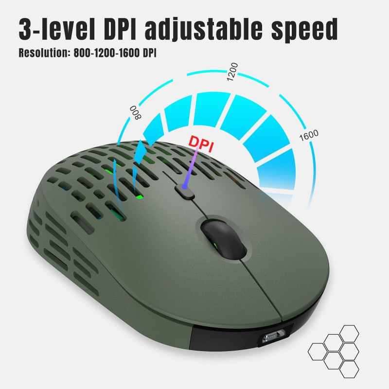 Wireless Charging Mouse With Hole And Hollow Luminous Computer Portable Mouse
