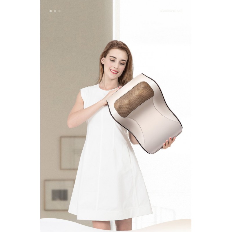 Neck Hot Massager Pillow with Infrared Heating 16 Massage Nodes Automatic 15 Minute Timer