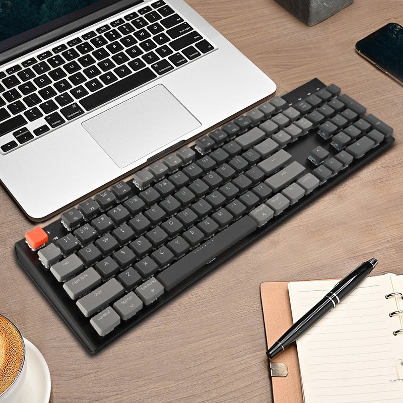 Bluetooth Wireless Thin Low Axis Mechanical Keyboard Computer Backlight 104 Keys