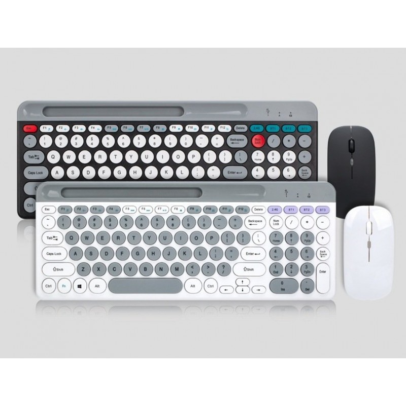 Macarons Dual-mode Wireless Bluetooth Keyboard Mouse Suit