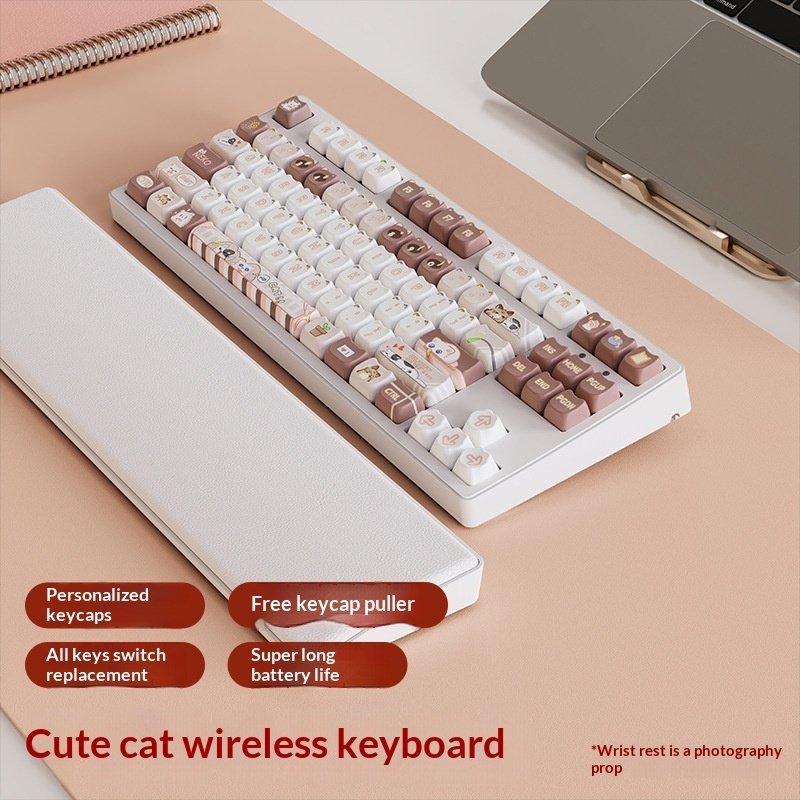 MT87 Wireless Bluetooth Triple-Mode Cat Mechanical Keyboard