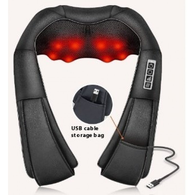 USB Charging Neck Massager Trapezoid Muscle Shoulder Neck Waist Back Shawl Neck Kneading Whole Body Massage Instrument