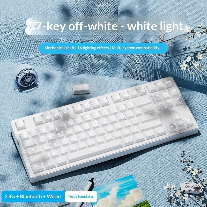 MT87 Wireless Bluetooth Triple-Mode Cat Mechanical Keyboard