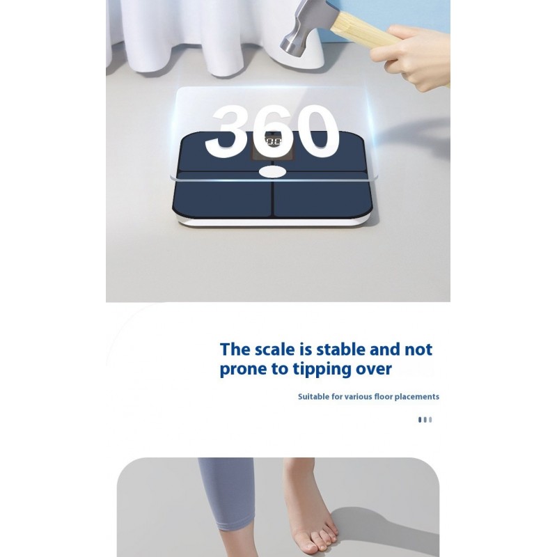 Smart VA Color Screen Heart Rate Body Electronic Scale High Precision Test Fat Body Fat Scale