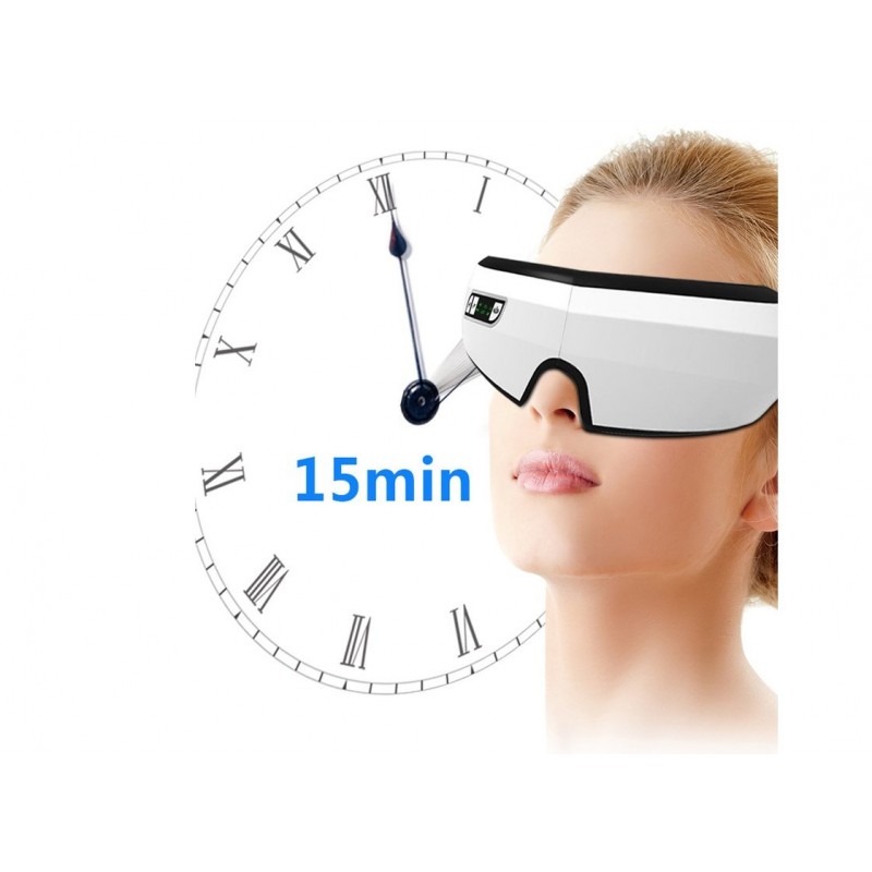 Hot Compress Eye Massager Wireless Eye Massager with Air Pressure Vibration and Heating USB Rechargeable Eye Care Device 15 Minute Timer Portable Eye Relaxer