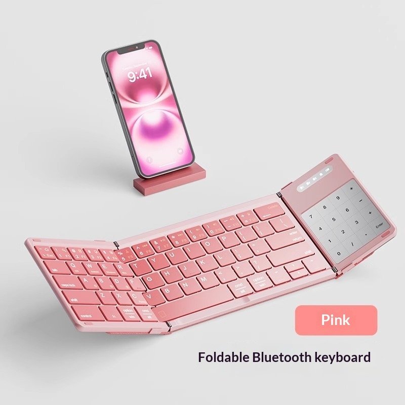 Tri-fold Keyboard, Wireless Bluetooth Foldable Mini Keyboard, Suitable For Desktop PC Sets