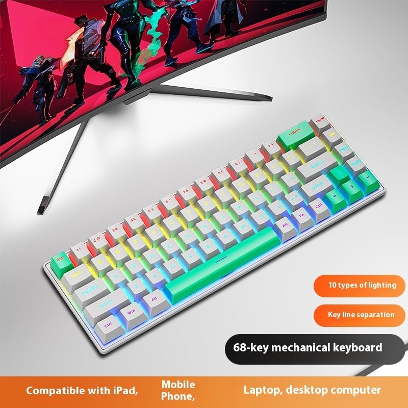 K68 Mechanical Computer Notebook Wired Keyboard