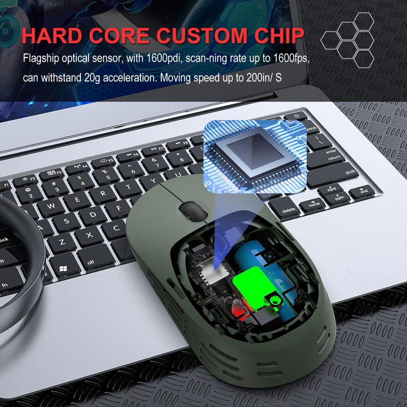 Wireless Charging Mouse With Hole And Hollow Luminous Computer Portable Mouse