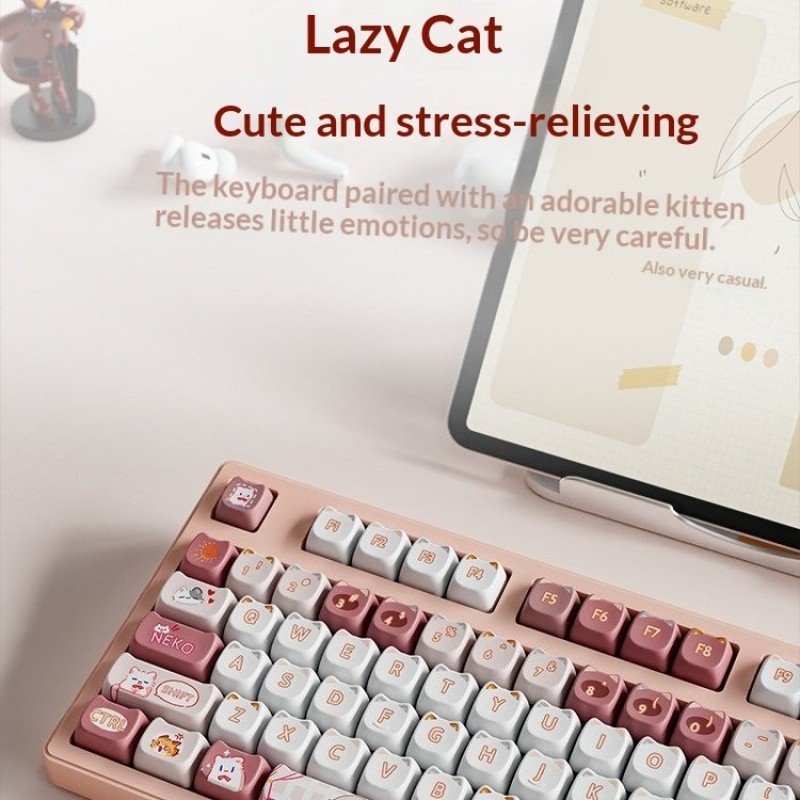 MT87 Wireless Bluetooth Triple-Mode Cat Mechanical Keyboard