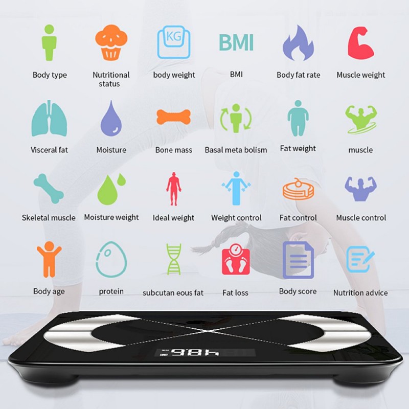 Bluetooth LED body fat scale