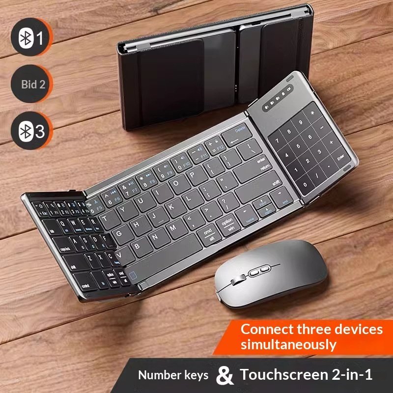 Tri-fold Keyboard, Wireless Bluetooth Foldable Min...