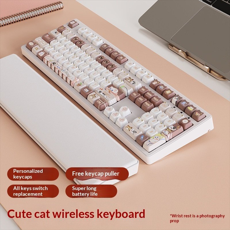 MT87 Wireless Bluetooth Triple-Mode Cat Mechanical Keyboard