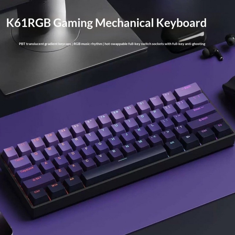 RGB Wired Tea-switch Portable Office Computer Keyb...
