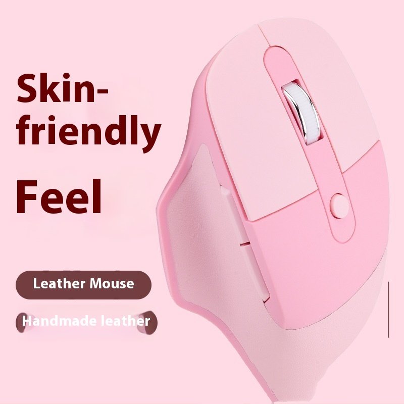 Dual-mode Mouse Ergonomic Wireless Bluetooth Dual-mode Leather Mouse
