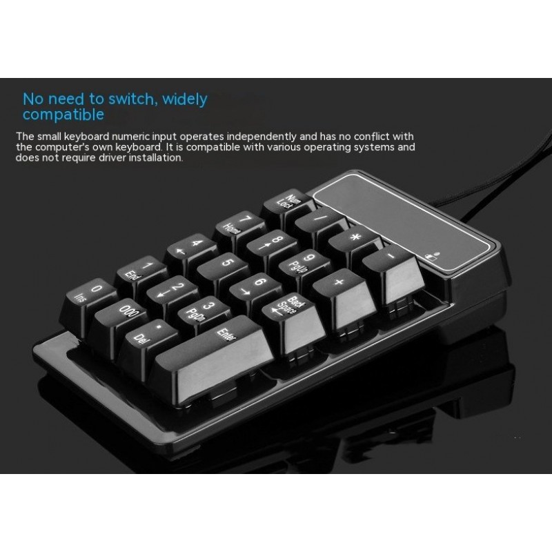 Wired Mechanical Digital Keyboard Mini Mechanical High Key CAP Computer Peripheral Accounting