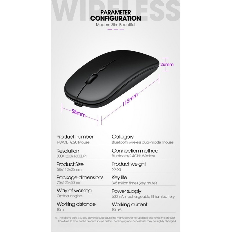 Mute Wireless Mouse Gift Game Computer Notebook