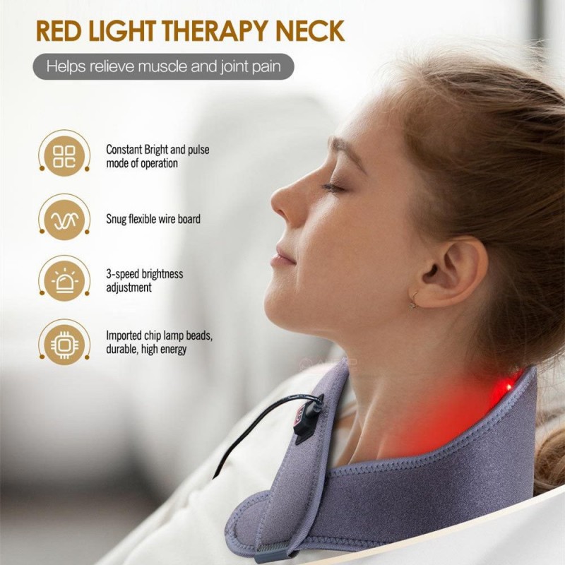 LED Far Infrared Phototherapy Neck Massager Hot Co...
