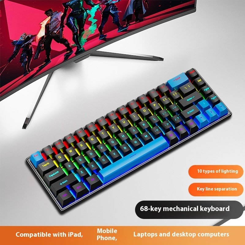 K68 Mechanical Computer Notebook Wired Keyboard