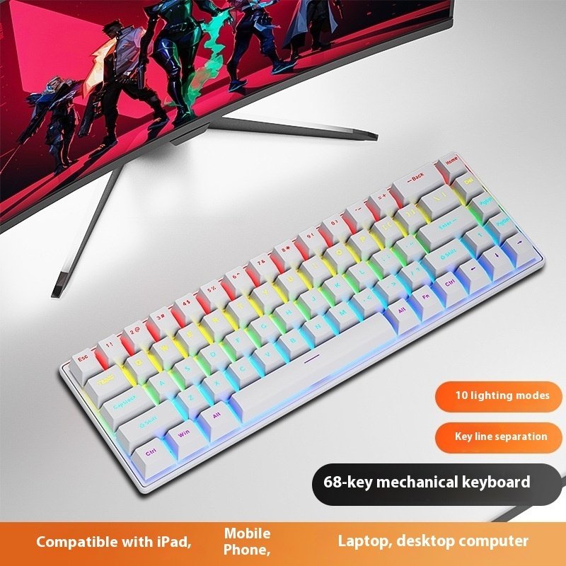 K68 Mechanical Computer Notebook Wired Keyboard