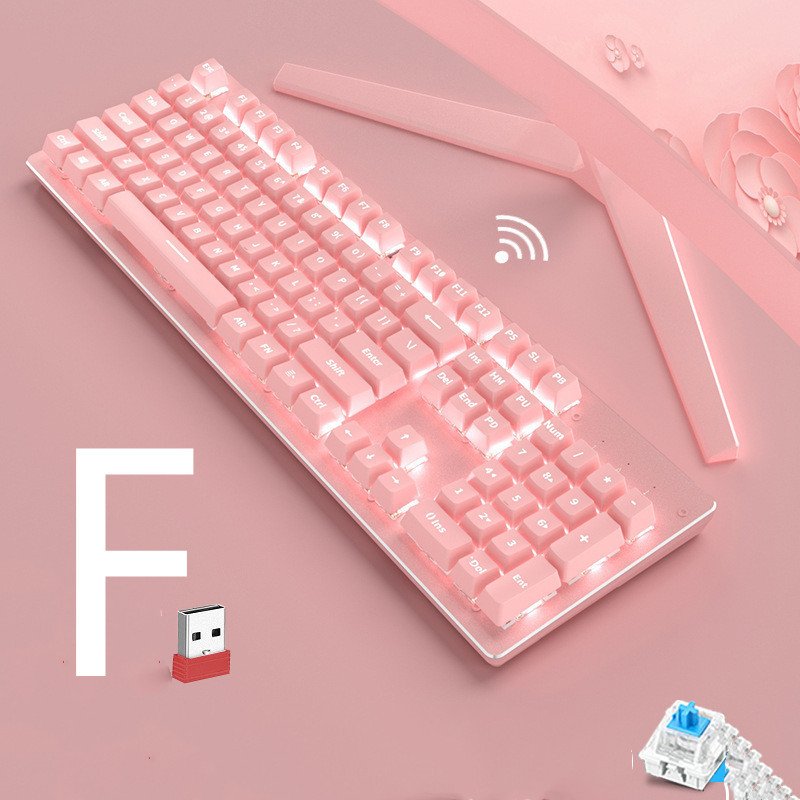 Wireless Mechanical Keyboard Mouse Set Game Office Retro