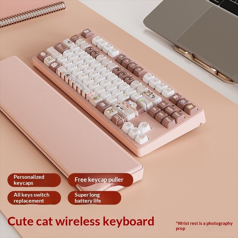 MT87 Wireless Bluetooth Triple-Mode Cat Mechanical Keyboard