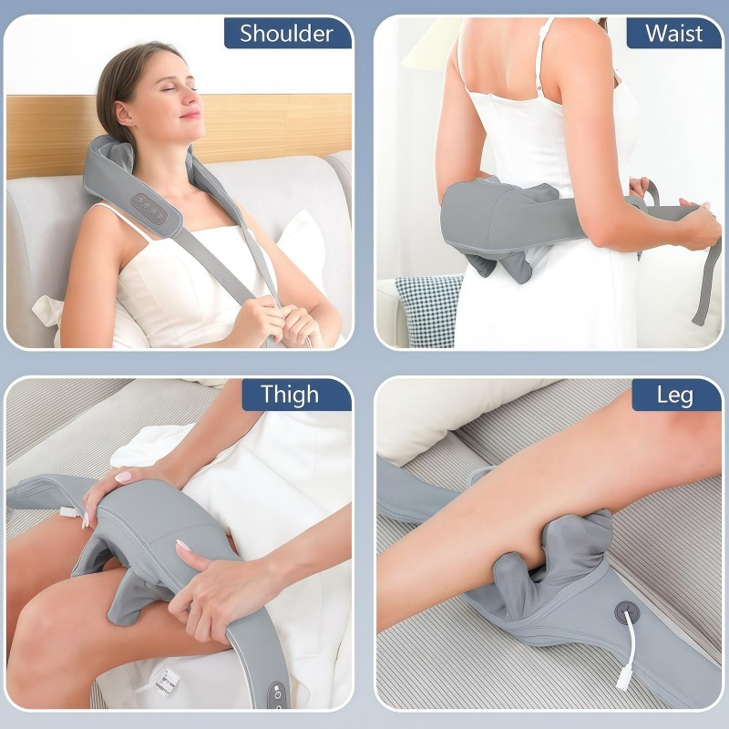 Neck And Shoulder Massager, Shiatsu, Kneading With Heat And 2 Modes