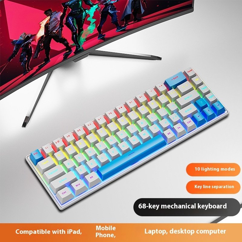 K68 Mechanical Computer Notebook Wired Keyboard