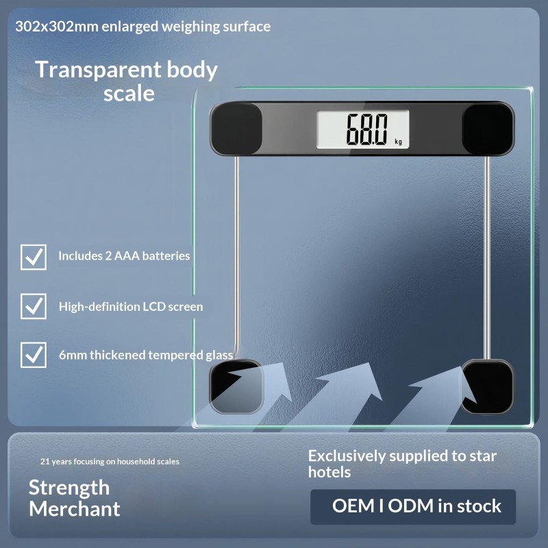 Household Electronic Body Scale With Transparent T...